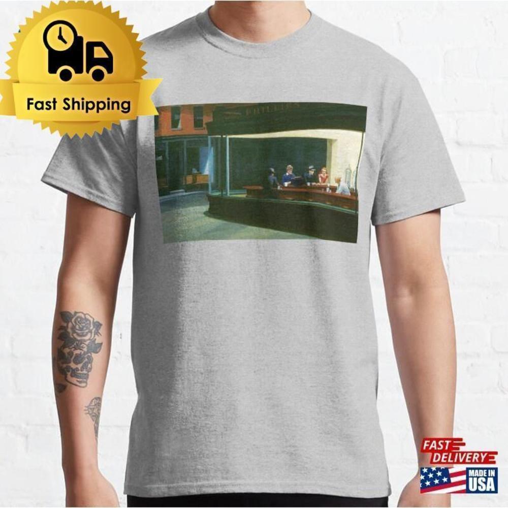 Edward Hopper Nighthawks Featuring Jessica Fletcher Retro Art Classic T-Shirt